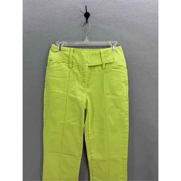 Vintage Y2K MetroStyle Stretch Womens Lime Green Lowrise Bootcut Jeans Size 6T - Picture 3 of 11